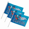 3 BANDIERE CON ASTA 45X30 NAPOLI ITALIA SCUDETTO CALCIO SQUADRA CHAMPIONS LEAGUE