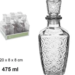 6 BOTTIGLIA VINTAGE PER LIQUORE WISKEY COGNAC SCOTCH IN VETRO CON TAPPO 8X20CM