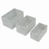3 CESTINI TESSUTO SCATOLE ORGANIZER BAGNO PORTAOGGETTI MAKEUP GRIGI CHIARO 79048