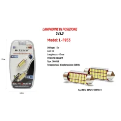 2 COPPIE LAMPADINE POSIZIONE SV8.5 CANBUS MAXTECH L-P053 12V 42MM 33LED 10W 6000K