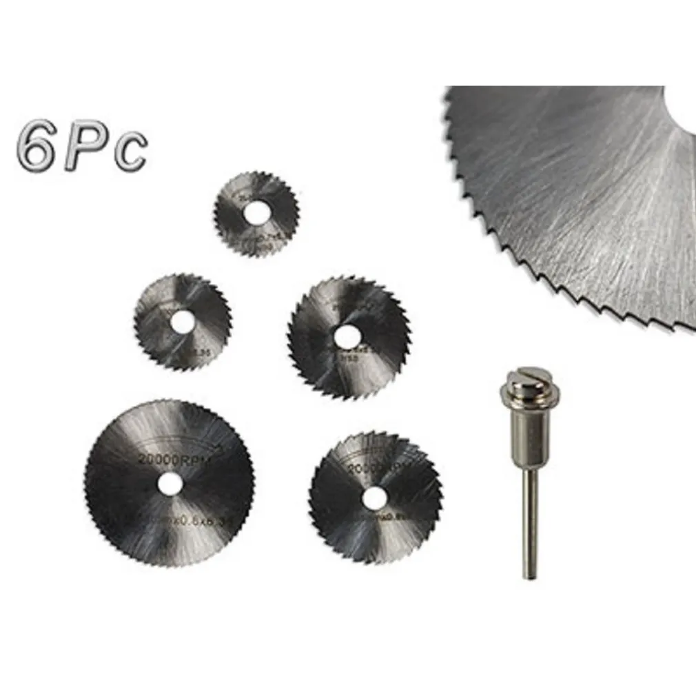 6 DISCHI DA TAGLIO CON MANDRINO LAME CIRCOLARI DREMEL VARIE DIMENSIONI FAI DA TE