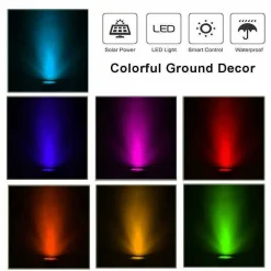 4 FARO LAMPADA 8 LED RGB SOLARE DA ESTERNO GIARDINO FARETTO PICCHETTO SEGNAPASSI