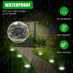 4 FARO LAMPADA 8 LED RGB SOLARE DA ESTERNO GIARDINO FARETTO PICCHETTO SEGNAPASSI