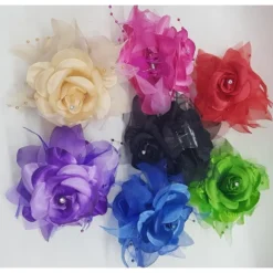 2 FERMAGLIO FERMAGLI FIORE ROSA GLITTER MOLLETTA FERMA CAPELLI FERMACAPELLI