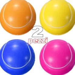 2 GIOCATTOLO PALLINA GOMMA SUONO RESISTENTE DA MASTICARE PER CANI ANIMALI