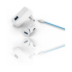 3 IN 1 SPINA ALIMENTATORE CON 2 PORTE USB ADATTATORE SMARTPHONE CELLULARE