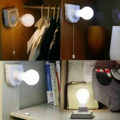 2 LAMPADINE INSTA BULB LAMPADINA A BATTERIA CON FILO DI ACCENSIONE E SPEGNIMENTO