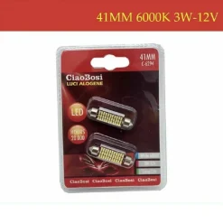 2 LAMPADINE LAMPADE RICAMBIO LUCI INTERNE AUTO 41 MM LED 6000K 3 WATT 12V C-6294