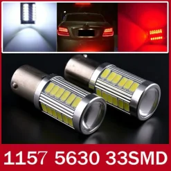 2 LAMPADINE LUCE POSIZIONE LUCI POSTERIORI STOP BAY15D 33 LED SMD 12 - 24 VOLT