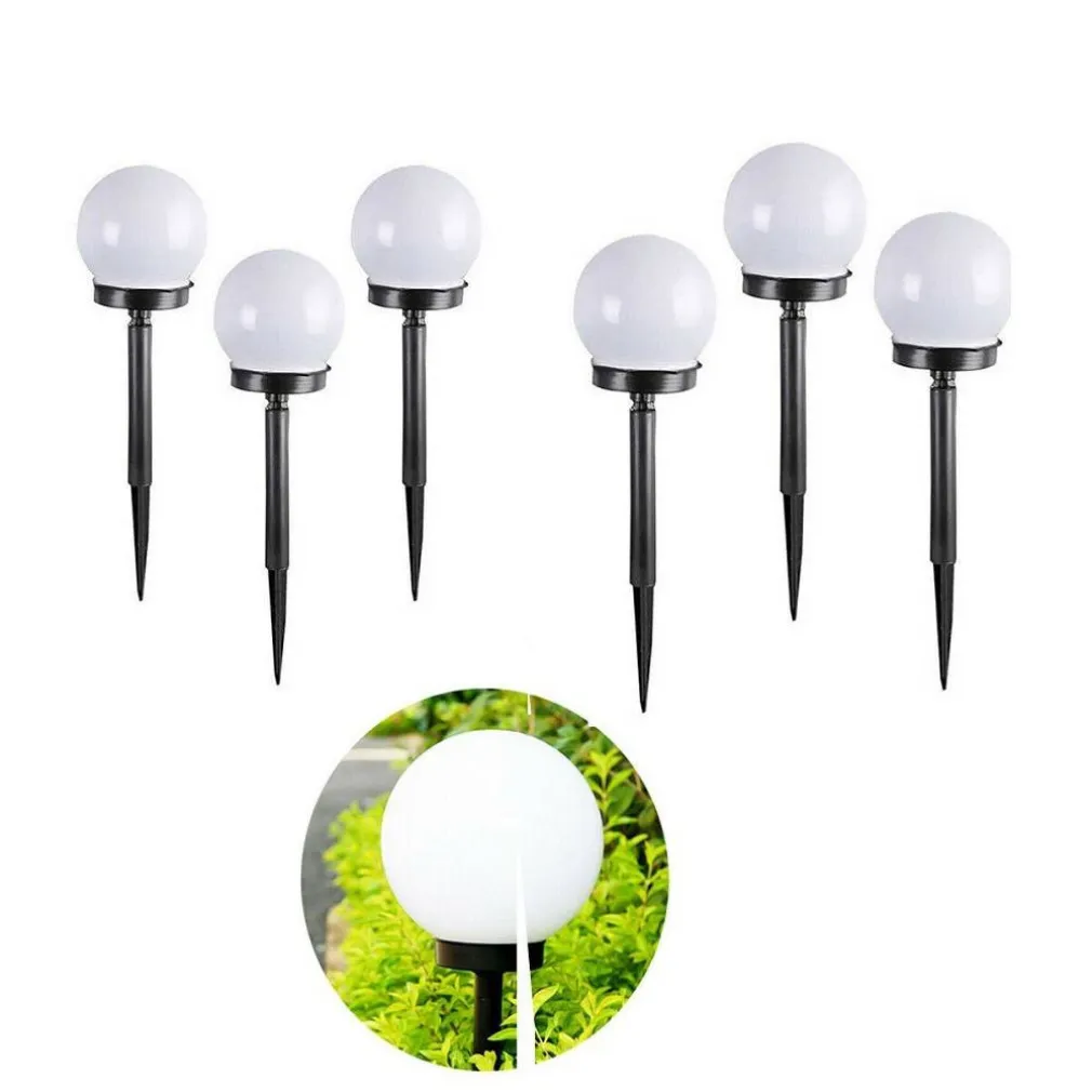 6 LAMPIONE SOLARE 1 LED GIARDINO 10 CM PICCHETTO LAMPADE GLOBO ESTERNI TE-B0164