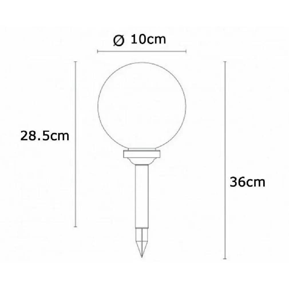 6 LAMPIONE SOLARE 1 LED GIARDINO 10 CM PICCHETTO LAMPADE GLOBO ESTERNI TE-B0164