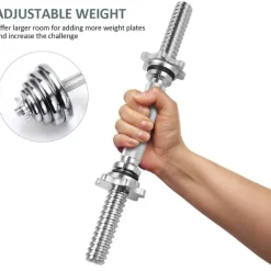 2 MANUBRI FILETTATI DA 35CM PER SOLLEVAMENTO PESI SPORT ALLENAMENTO PALESTRA