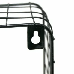 2 MENSOLE DA PARETE MODERNE DESIGN CUBO MENSOLA SCAFFALE LEGNO METALLO NERO