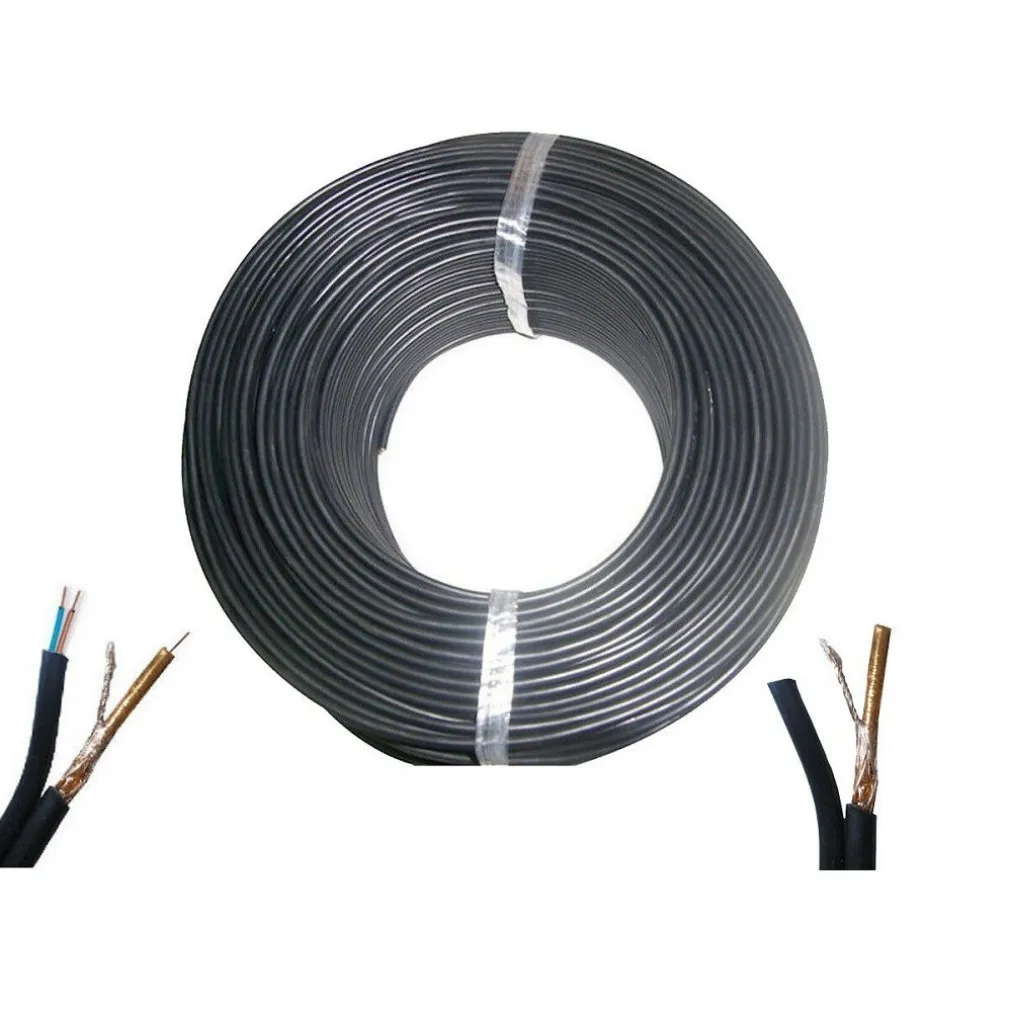 200 METRI MATASSA CAVO VIDEO COASSIALE RG59+2C + ALIMENTAZIONE 2 FILI TELECAMERE