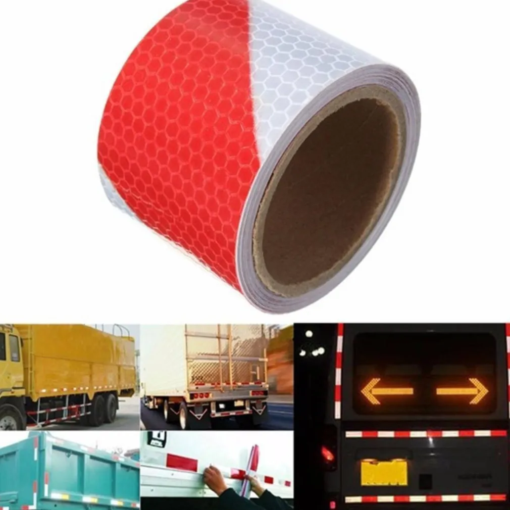 40 METRI NASTRO ADESIVO CATARIFRANGENTE AUTO CAMION ROSSO BIANCO ALTA VISIBILITÁ