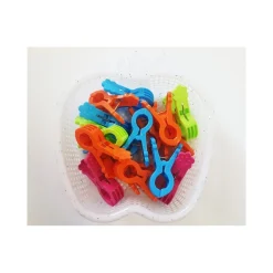 16 MOLLETTE CON CESTINO MELA MOLLETTINE PINZE IN PLASTICA STENDINO BIANCHERIA