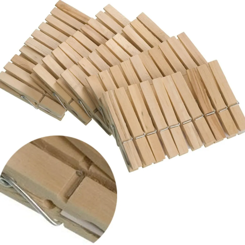 40 MOLLETTE DA BUCATO IN LEGNO NATURALE MOLLETTA STENDINO PANNI PANNO LAVAGGIO