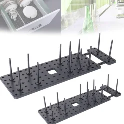 2 ORGANIZER DIVISORI SEPARATORI PER CASSETTI MOBILI CUCINA STOVIGLIE REGOLABILI