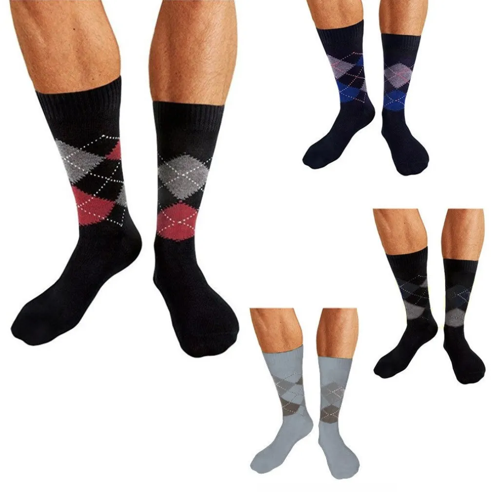 12 PAIA CALZINI UOMO MEZZA GAMBA CON ROMBI IN COTONE PER TAGLIA DA 40 ALLA 46