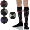 12 PAIA DI CALZINI DA UOMO LUNGHI COTONE CALDO CON ROMBI VARI COLORI A005-4