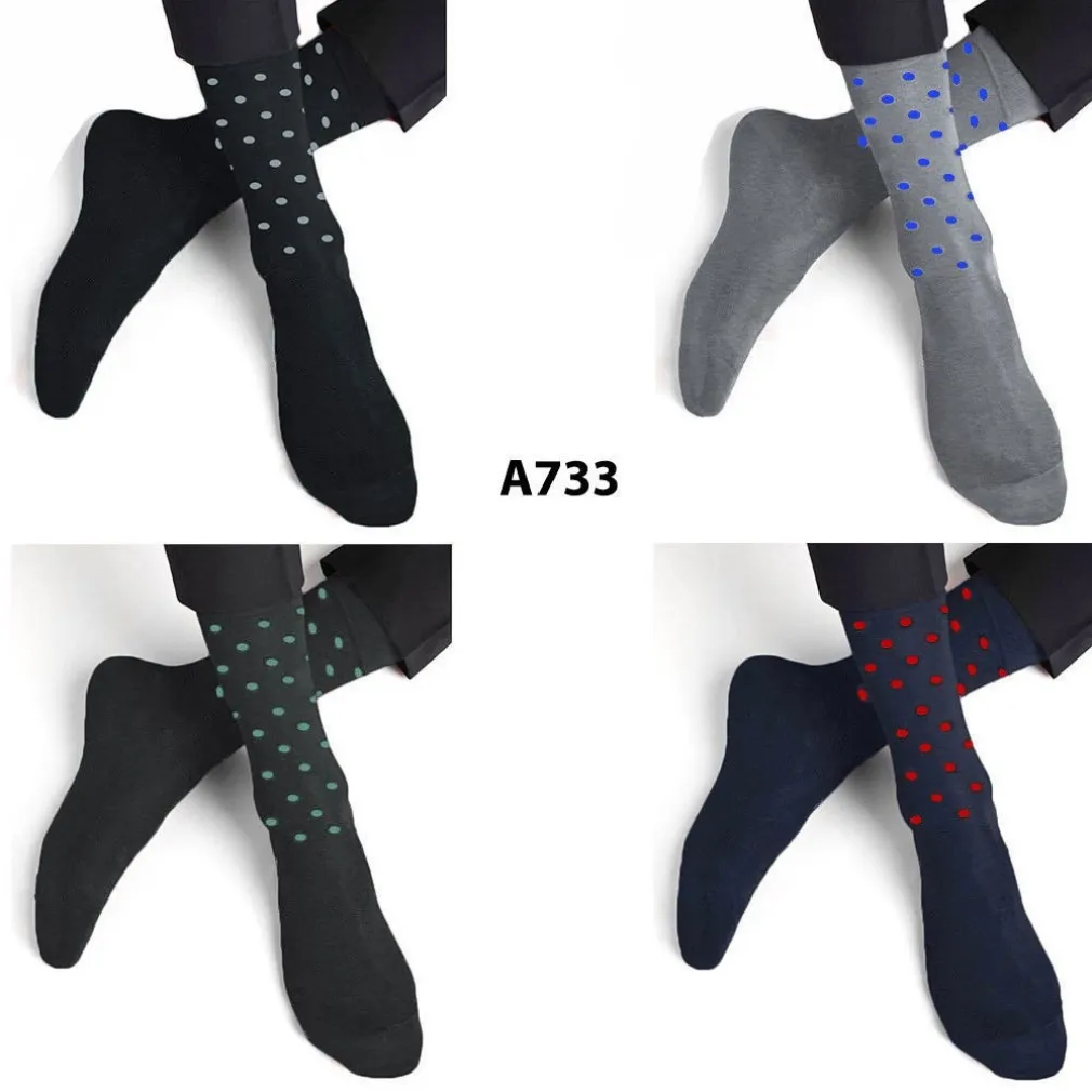 12 PAIA DI CALZINI DA UOMO FILO DI SCOZIA COTONE CON PALLINI POIS MEZZA GAMBA