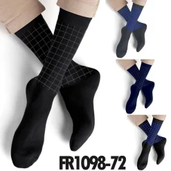 12 PAIA DI CALZINI UOMO IN COTONE COLORATI MEZZA GAMBA RIGHE QUADRATE FR1098-72