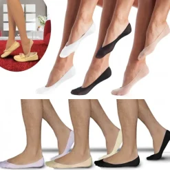 12 PAIA DI SALVAPIEDI PEDALINI IN COTONE UNISEX FANTASMINI SCOLLATI TAGLIA UNICA