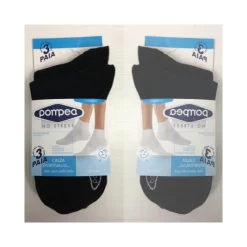 3 PAIA NERO 43/46 CALZE CALZETTI CALZINI "POMPEA" COTONE DONNA UOMO CALZINO