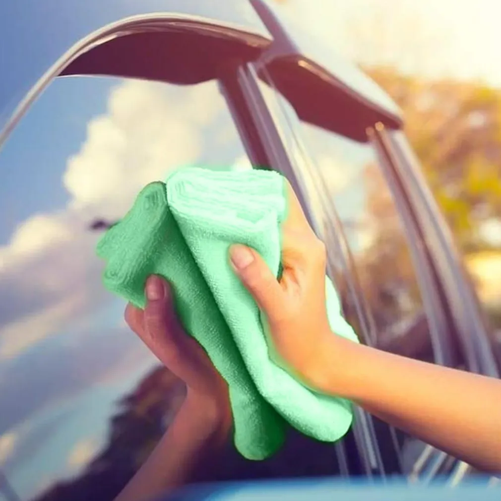 12 PANNI MICROFIBRA 35 X 35 CM PANNO PULIZIA MULTIUSO LAVAGGIO AUTO ASCIUGAMANO