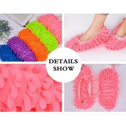 2 PANTOFOLE MOP PULISCI CASA PAVIMENTO IN MICROFIBRA COPRISCARPA CATTURA POLVERE