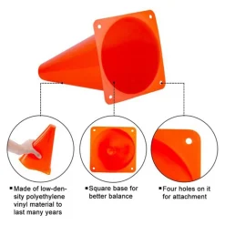 2 PEZZI CONI OSTACOLI ARANCIONI 30CM PER ALLENAMENTO VELOCITÀ AGILITÀ SCATTO