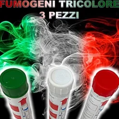 3 PEZZI FUMOGENI DA STADIO FESTA TRICOLORE VERDE BIANCO ROSSO SCUDETTO TEMPO 60S
