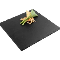 2 PIATTI PIATTO IN PIETRA ARDESIA QUADRATO 15x15CM PORTATA PER CIBI CALDI FREDDI