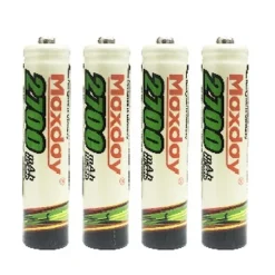 4 PILE AAA BATTERIE RICARICABILI MINI STILO 2700 MAH MINISTILO UNIVERSALI PILA