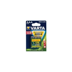 4 PILE VARTA MINI STILO BATTERIE MINISTILO AAA ALKALINE RICARICABILI 800mAh HR03