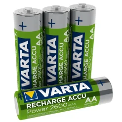 4 PILE VARTA STILO BATTERIE AA ALKALINE RICARICABILI 2600mAh NiMH HR6 1.2V ACCU