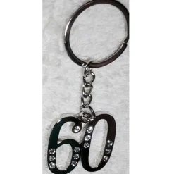 12 PORTACHIAVI PORTA CHIAVE CON NUMERO 60 BOMBONIERE CONFETTI PER COMPLEANNO