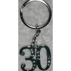 12 PORTACHIAVI PORTA CHIAVE CON NUMERO 30 BOMBONIERE CONFETTI PER COMPLEANNO