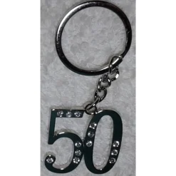 12 PORTACHIAVI PORTA CHIAVE CON NUMERO 50 BOMBONIERE CONFETTI PER COMPLEANNO