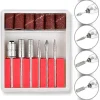 6 PUNTE KIT SET FRESA FRESATRICE NAIL ART UNGHIE CILINDRI ABRASIVI SCOVOLINI