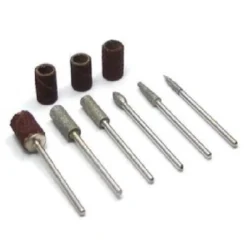 6 PUNTE KIT SET FRESA FRESATRICE NAIL ART UNGHIE CILINDRI ABRASIVI SCOVOLINI