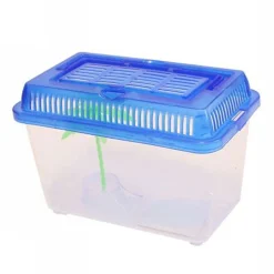 2 PZ ACQUARIO VASCHETTA PESCI TARTARUGHE COPERCHIO MANIGLIA PRESA ARIA 16X9.5X12