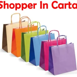 2 PZ BORSA SHOPPER BUSTA REGALO IN CARTA MODELLI ASSORTITI 210 GR 40x12x30 cm