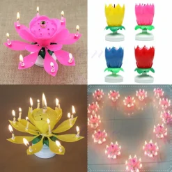 5 PZ CANDELE A FONTANA PIRICHE LUMINOSE MAGIC FLAMBE' ADDOBBO TORTA FESTA PARTY