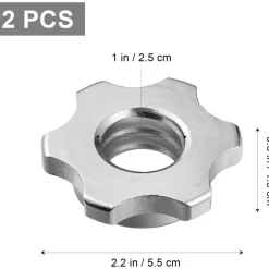 2 PZ COPPIA RICAMBI ACCESSORI PER MANUBRIO BILANCIERE MORSETTO DADO A VITE 25MM