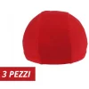 3 PZ CUFFIA PISCINA MARE NUOTO PRESSATA MONOCOLORE ROSSA CON FASCIA ELASTICA 2CM