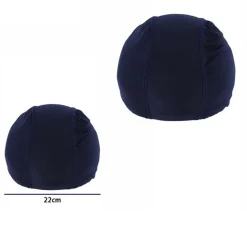 3 PZ CUFFIA PISCINA MARE NUOTO PRESSATA MONOCOLORE BLU CON FASCIA ELASTICA 2 CM