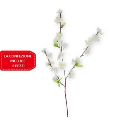 2 PZ FIORI PESCO FINTI ARTIFICIALI PRIMAVERA DECORAZIONE INTERNO ESTERNO BOUQUET