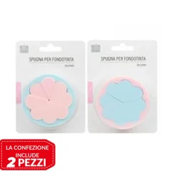 2 PZ FIORI SPUGNE CORRETTORE FONDOTINTA SFUMATURE MAKE UP SPUGNETTE CONTURING