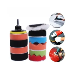 12 PZ KIT DI SPUGNE LUCIDANTI CON ADATTATORE PER LUCIDATURA AUTO 3